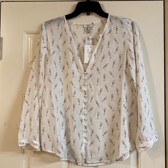 Joie Tops - Joie Blouse Champagne Porcelain Button Down NWT